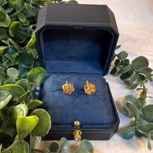 Pink Floral Screw Back Earrings